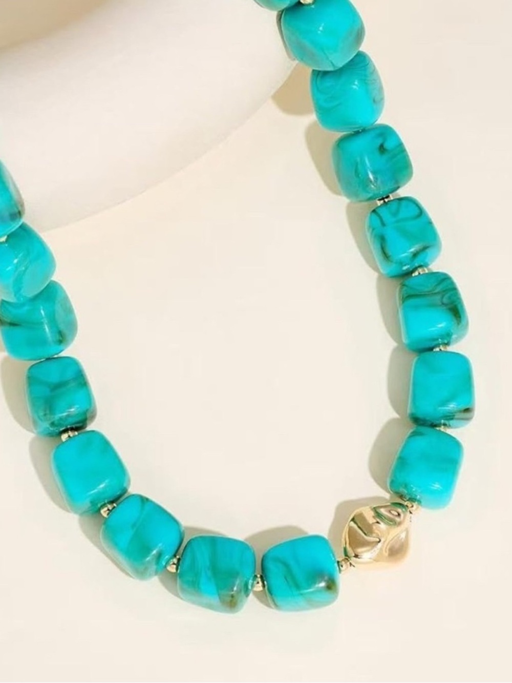 Turquoise Beaded Statement Necklace - Women Jewelry
